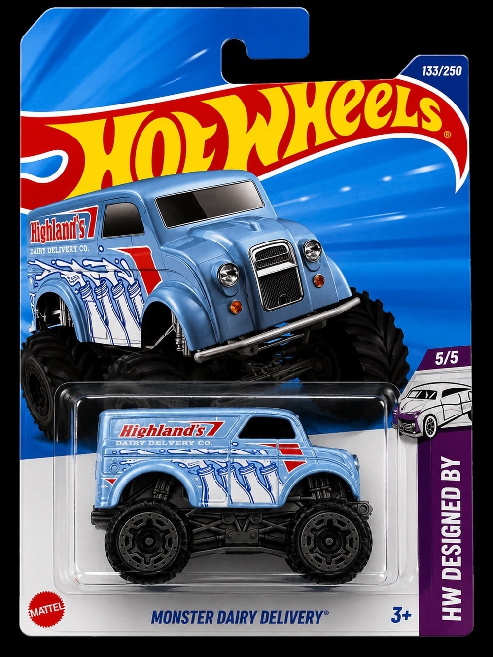 Hot Wheels Monster Dairy Delivery - Light Blue Die-Cast Monster Truck
